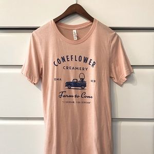 🎒Coneflower Creamery Summer Graphic Tee Pink and Blue